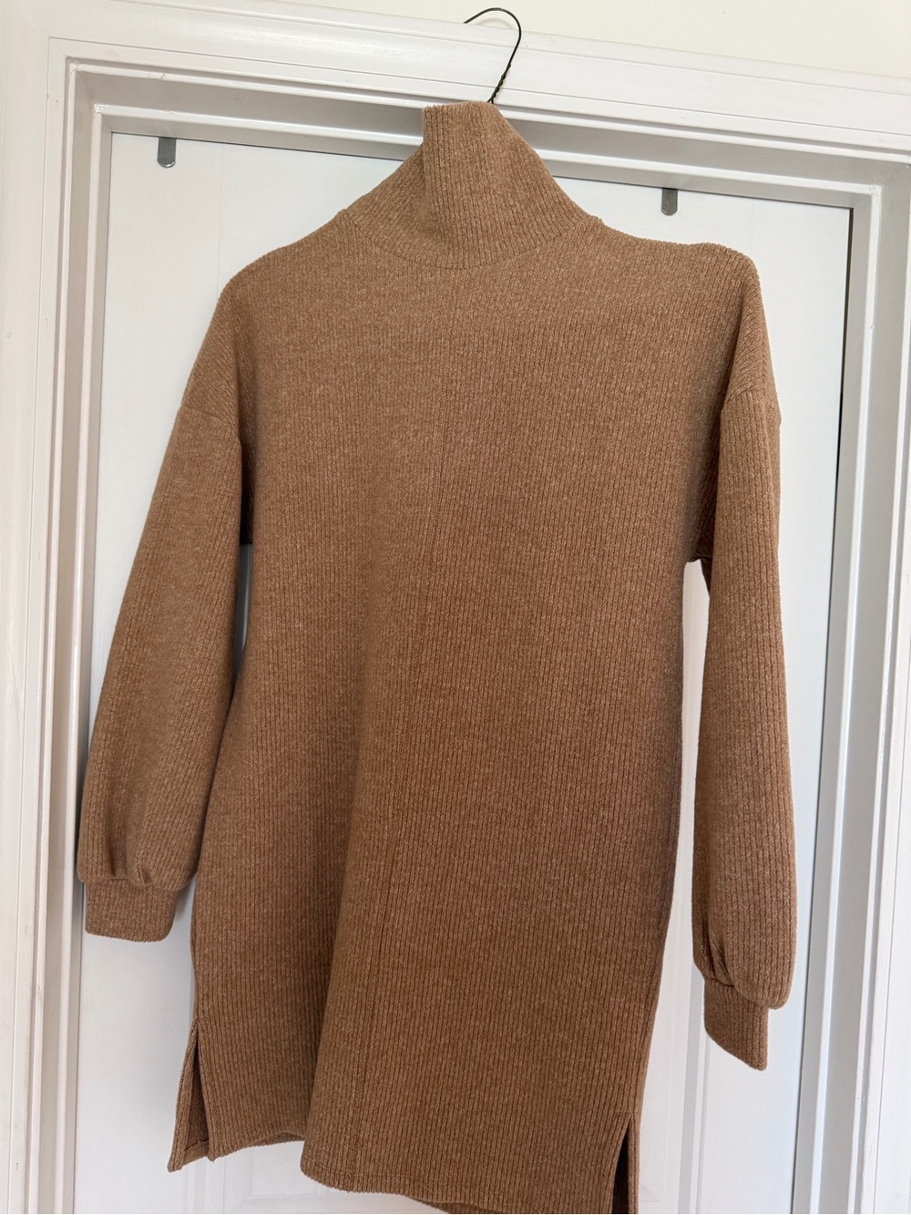 Sage Camel/Tan Knit Mini Dress